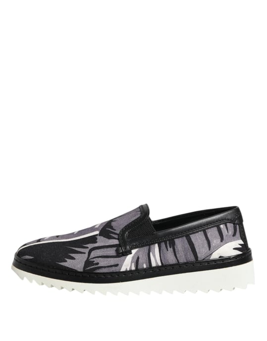 Dolce & Gabbana Zwarte Tropische Slip-On Sneakers Voor Heren - Image 6