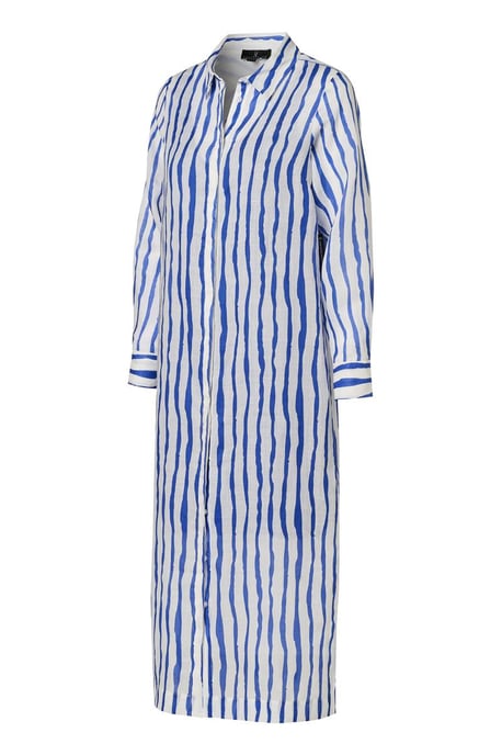 Georgia Streep Jurk Offwhite / Kobalt - Image 4