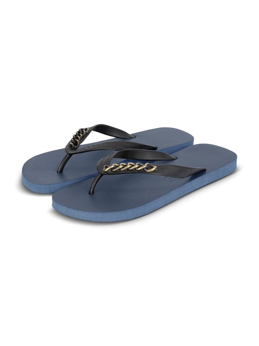 Gouden kleine teenslippers marineblauw - Image 3
