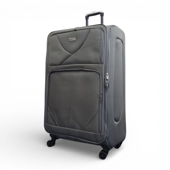 Softshell lichtgewicht grijs nylon 4-wiel reiskoffer Vakantie Extra Grote Koffer - Image 4