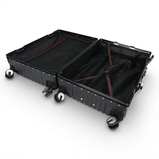 Black Hardshell Dual 4 Wheel ABS Bagagetrolley Hard Shell Cabin Koffer Set - Image 5