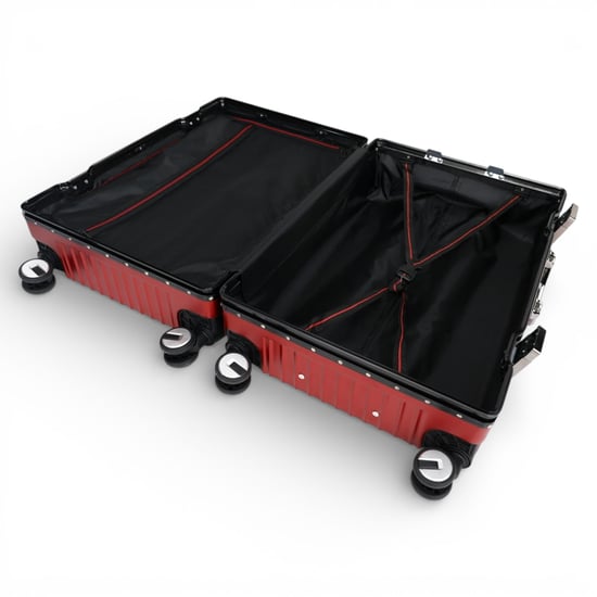 Red Hardshell Dual 4 Wheel ABS Bagagetrolley Hard Shell Cabin Koffer Set - Image 5