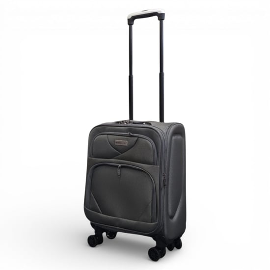 Softshell lichtgewicht grijs nylon 4-wiel reiskoffer Vakantie koffer onder de stoel - Image 4