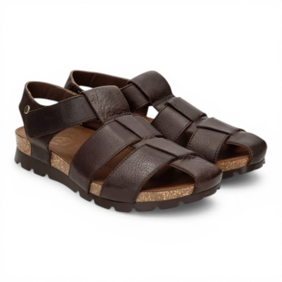 Panama Jack Heren Waterdichte Bark Bruine Leren Sandals - Stanley C1 - Image 3
