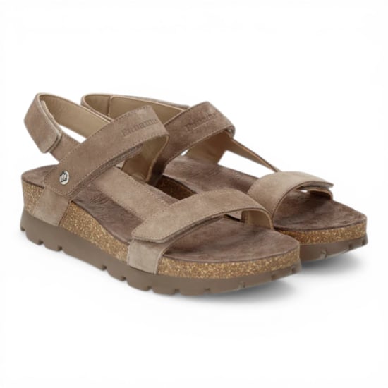 Panama Jack Dames Wedge Stone Grijze Suède Leren Sandals - Selma B18 - Image 3
