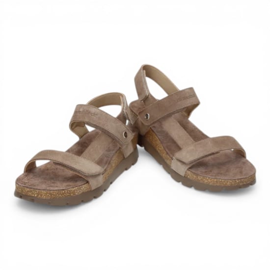 Panama Jack Dames Wedge Stone Grijze Suède Leren Sandals - Selma B18 - Image 4