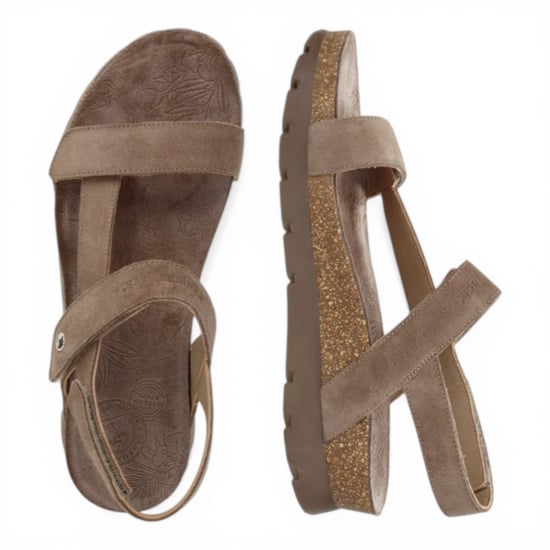 Panama Jack Dames Wedge Stone Grijze Suède Leren Sandals - Selma B18 - Image 5