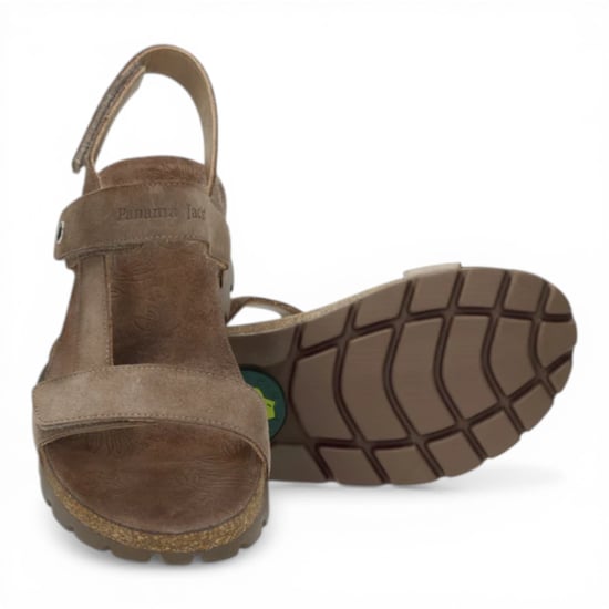 Panama Jack Dames Wedge Stone Grijze Suède Leren Sandals - Selma B18 - Image 6