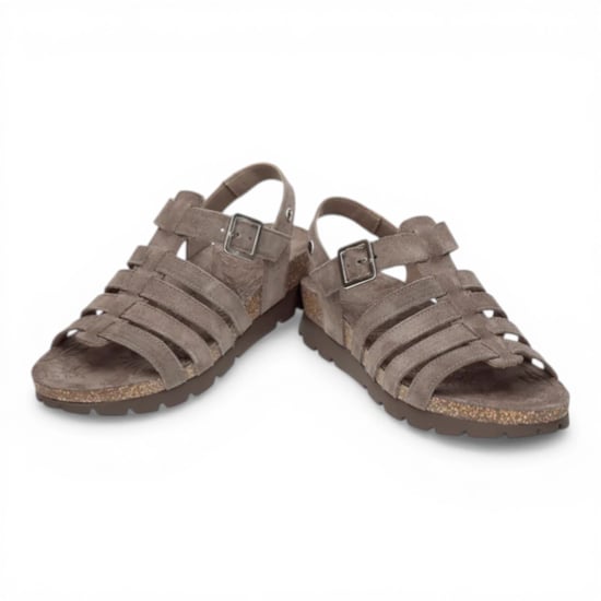 Panama Jack Dames Wedge Stone Grijze Suède Leren Sandals - Sasha B6 - Image 6