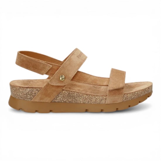 Panama Jack Dames Wedge Bark Brown Suède Leren Sandals - Selma B10 - Image 1