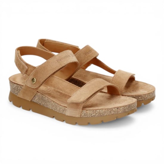 Panama Jack Dames Wedge Bark Brown Suède Leren Sandals - Selma B10 - Image 3