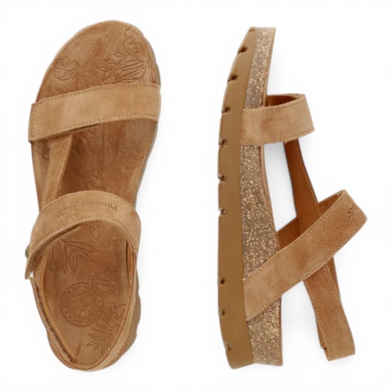 Panama Jack Dames Wedge Bark Brown Suède Leren Sandals - Selma B10 - Image 5