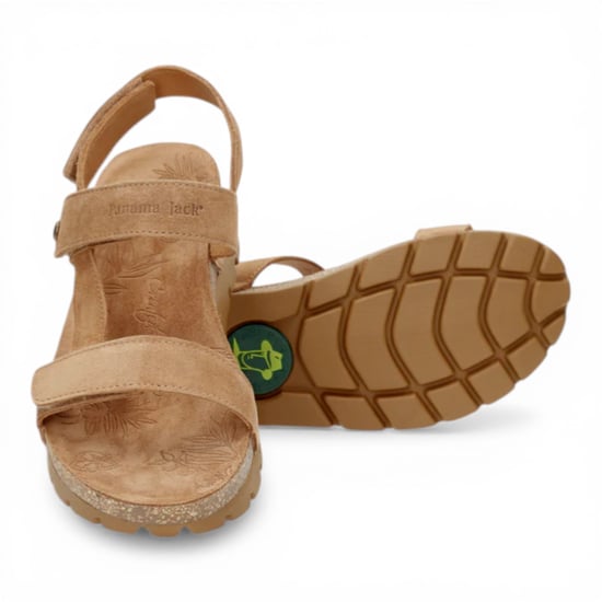Panama Jack Dames Wedge Bark Brown Suède Leren Sandals - Selma B10 - Image 6
