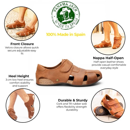 Panama Jack Fletcher Basics C5 Heren Bark Bruine Leren Sandals - Image 2