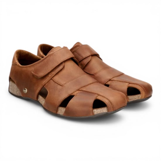 Panama Jack Fletcher Basics C5 Heren Bark Bruine Leren Sandals - Image 3