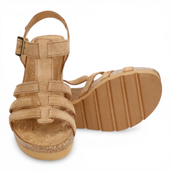 Panama Jack Dames Wedge Hiel Bark Bruine Suède Leren Sandals - Vero B1 - Image 6