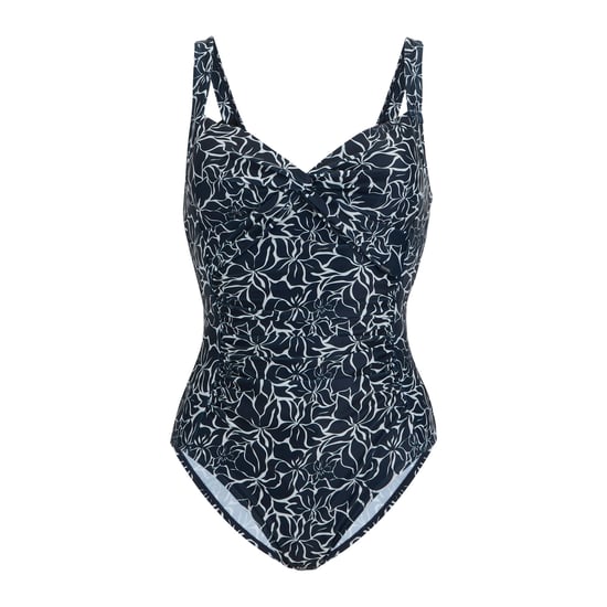 Regatta Dames Sakari Buikcontour Bloemen Einteilig Badpak (Marineblauw) - Image 1