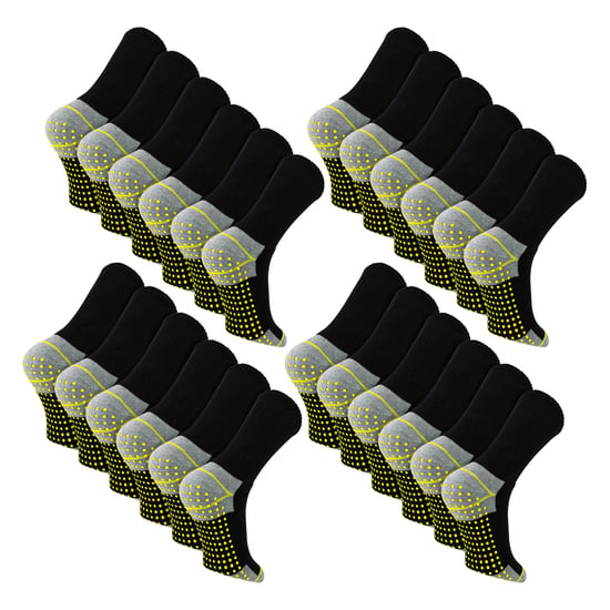 24 Paar Mannen Antislip Grip Werk Sokken | Ademend Duurzaam Boot Sokken met Grip - Image 1