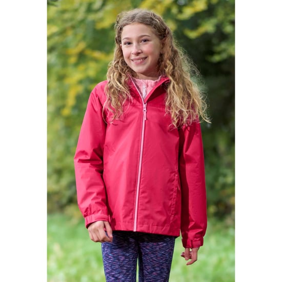Mountain Warehouse Torrent waterdichte jas voor kinderen (Donkerroze) - Image 1