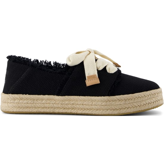 TOMS Carolina Lace Up Katoenen Dames Zwarte Strand Espadrilles - Image 6