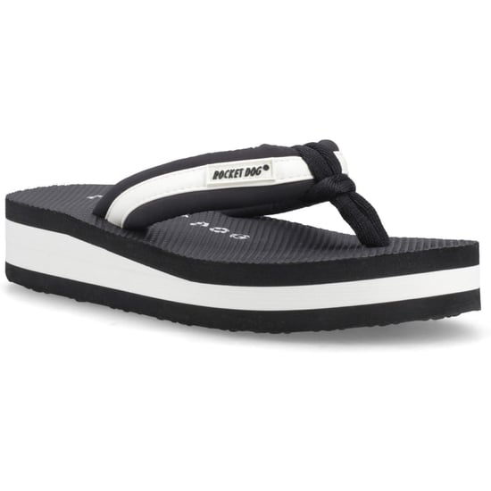 Rocket Dog Monica Nylon PU Textiel Dames Zwart/Off White Slippers - Image 1