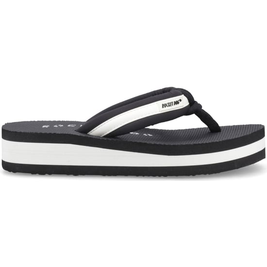 Rocket Dog Monica Nylon PU Textiel Dames Zwart/Off White Slippers - Image 5