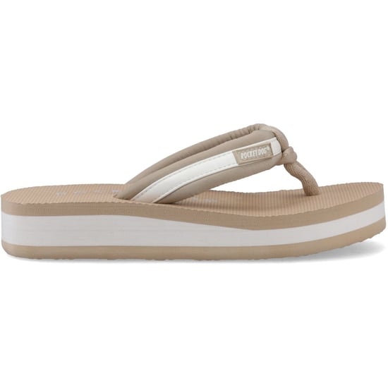 Rocket Dog Monica Nylon PU Textiele Dames Tan/Off White Flip-Flops - Image 5