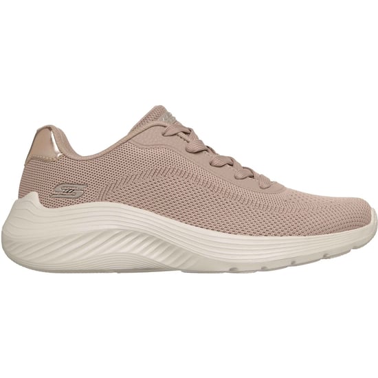 Skechers Bobs Squad Waves Huidige Uiterlijk Textiel Dames Taupe Trainers - Image 4