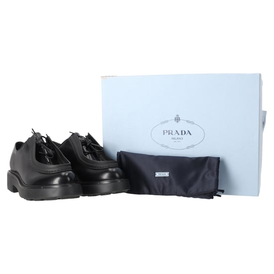 Prada Diapason Geborstelde Loafers in Zwart Leer - Image 6