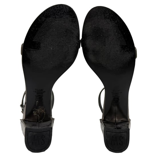 Stuart Weitzman MetallicSimple Chorus Enkelband Sandalen in Zilverkleurig Leer - Image 6
