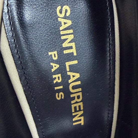 Saint Laurent Franky Peep-Toe Pumps in Crème Satijn - Image 6