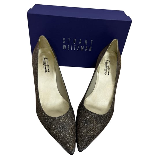 Stuart Weitzman Power 50 Puntige Pumps in Goud Glitter - Image 5