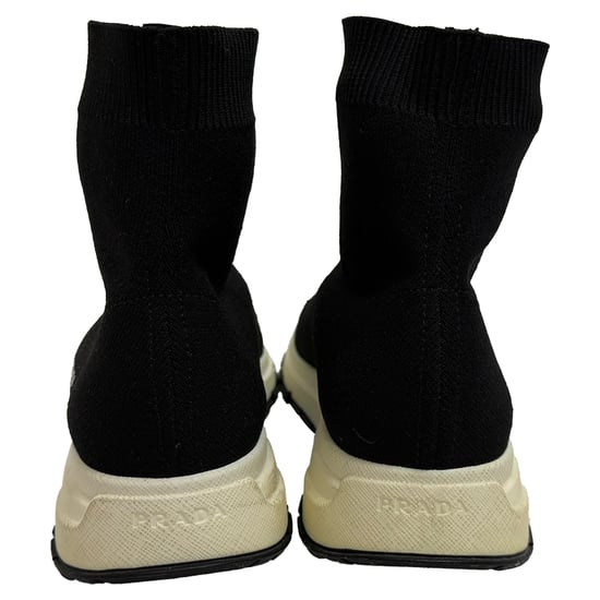 Prada Gebreide Sokken Sneakers in Zwarte Polyester - Image 3