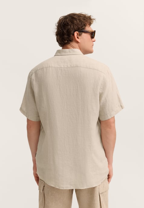 Bugatti Herren Korte mouwen shirt Modern Fit van linnen met button-down kraag - Image 2