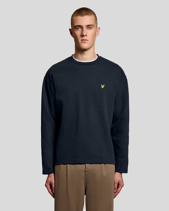 Verhoogde Jacquard Ronde Hals Sweatshirt - Image 1