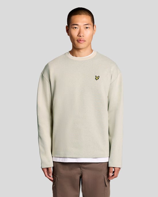 Verhoogde Jacquard Crew Neck Sweatshirt - Image 1