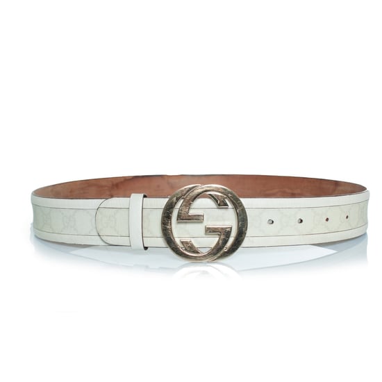 Gucci, monogram canvas en leren GG gesp riem - Image 1