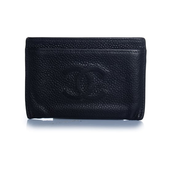 Chanel, zwarte gepolijste leren kaart houder - Image 1