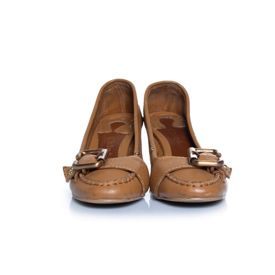 Chloe, bruine leren loaferpumps - Image 5