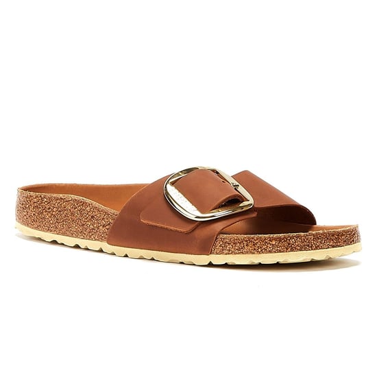 Birkenstock Madrid Grote Gesp Geolied Leer Dames Cognac Sandalen - Image 2