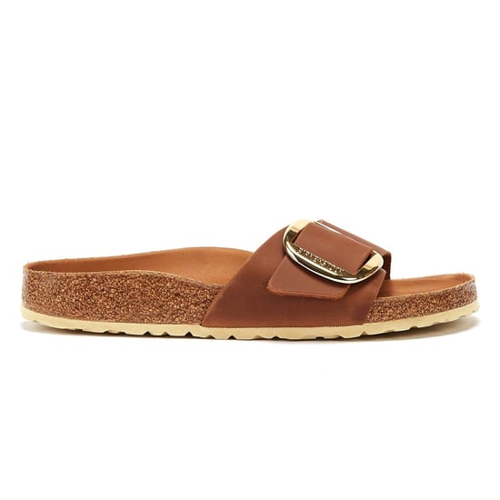 Birkenstock Madrid Grote Gesp Geolied Leer Dames Cognac Sandalen - Image 4