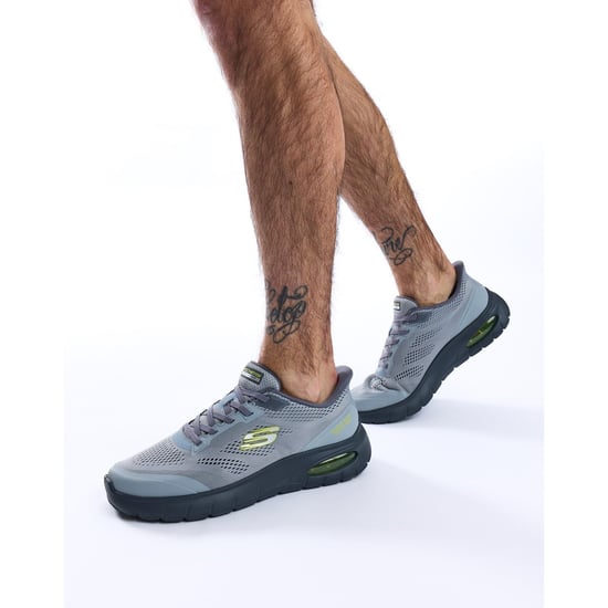 Skechers Skech-Air Summits Textiel Heren Sneakers Charcoal/Limoen - Image 6
