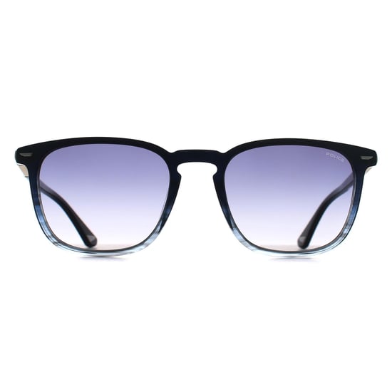Police SPLQ86 Crossroads 5 0GBL glanzend gestreept blauw rook grijs gradiënt zonnebril - Image 1