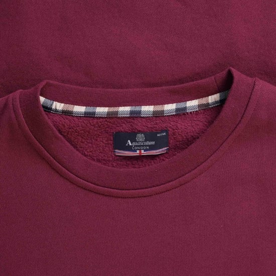Aquascutum Active Big Logo Crew Neck Cordovan Red Sweatshirt - Image 4