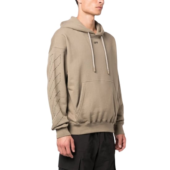 Off-white Off Stitch Skate Hoodie Beige - Image 4