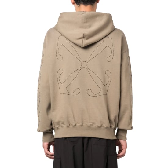 Off-white Off Stitch Skate Hoodie Beige - Image 5