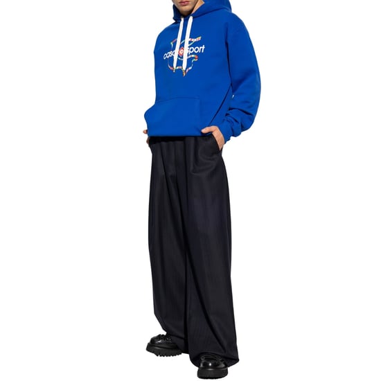Casablanca Drapeau De Collombes Bedrukte Blauwe Hoodie - Image 4
