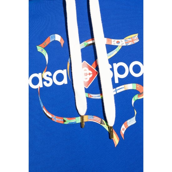 Casablanca Drapeau De Collombes Bedrukte Blauwe Hoodie - Image 5