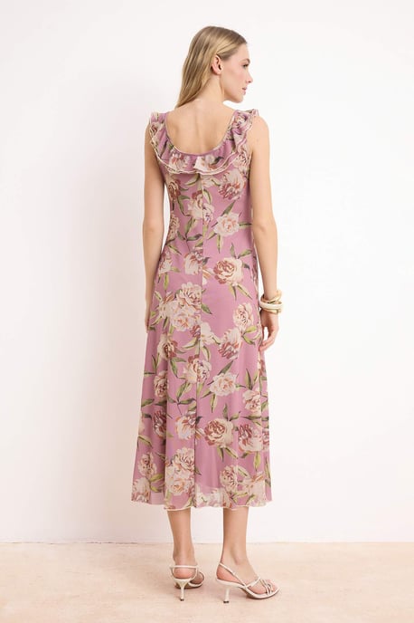 Mouwloze midi-jurk met bloemenprint voor dames, casual/dagelijks, A-lijn - Image 3