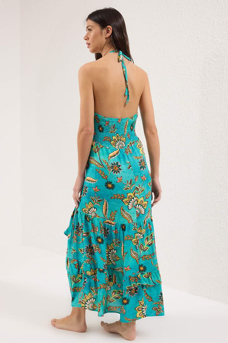 Geblümt Maxi Mouwloze Strandjurk voor Dames, Oversized - Image 3